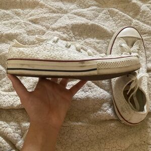 White Floral Converse All Star